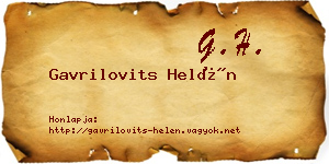 Gavrilovits Helén névjegykártya